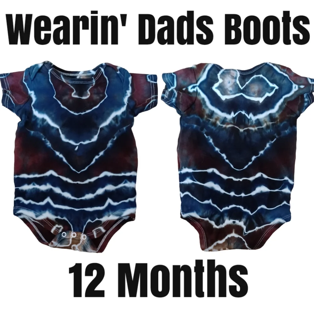 12 - 18 Months Baby Onesie Snapping Tie Dye Geode Style Shirt - Picture 2 of 5